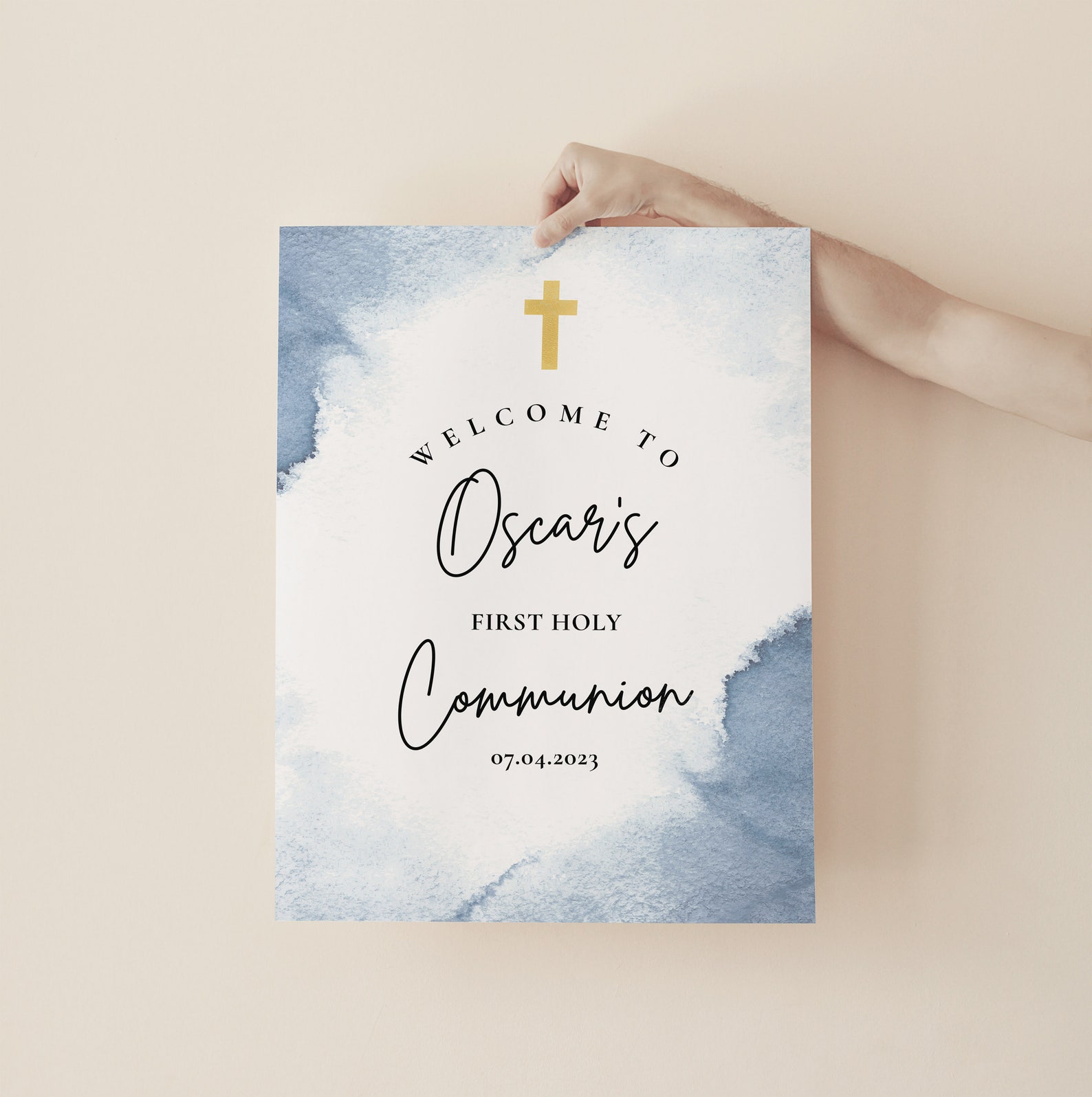 First Communion Welcome Sign First Communion Welcome Sign Template, Baptism Welcome Sign, Boys ...