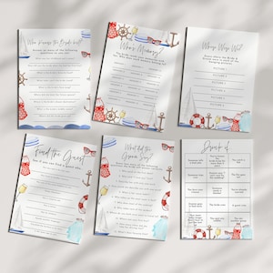 Nautical Bachelorette Games -Cruise Bachelorette Games, Beach Theme, Nautical Bachelorette Decor, Boat Bachelorette Party, Editable Download