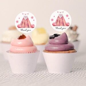 Girls Bowling Party Cupcake Toppers - Bowling Pin Cupcake Toppers, Bowling Party Topper, Bowling Birthday Party Decor, Editable Download