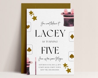 Magic Birthday Invitation - Magic Birthday Party Invite, Magical Party Invitation, Magician Birthday Invitation, Editable Instant Download