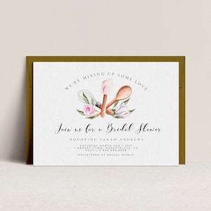 Baking Theme Bridal Shower Invite-Kitchen Themed Bridal Shower Invitation, Whisk,  Cooking Theme, Kitchen Shower, Editable Download Template