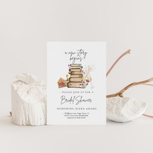 Storybook Bridal Shower Invite-Book Themed Bridal Shower Invitation, Book Shower Invitation, Library Bridal Shower Invite, Editable Download image 5