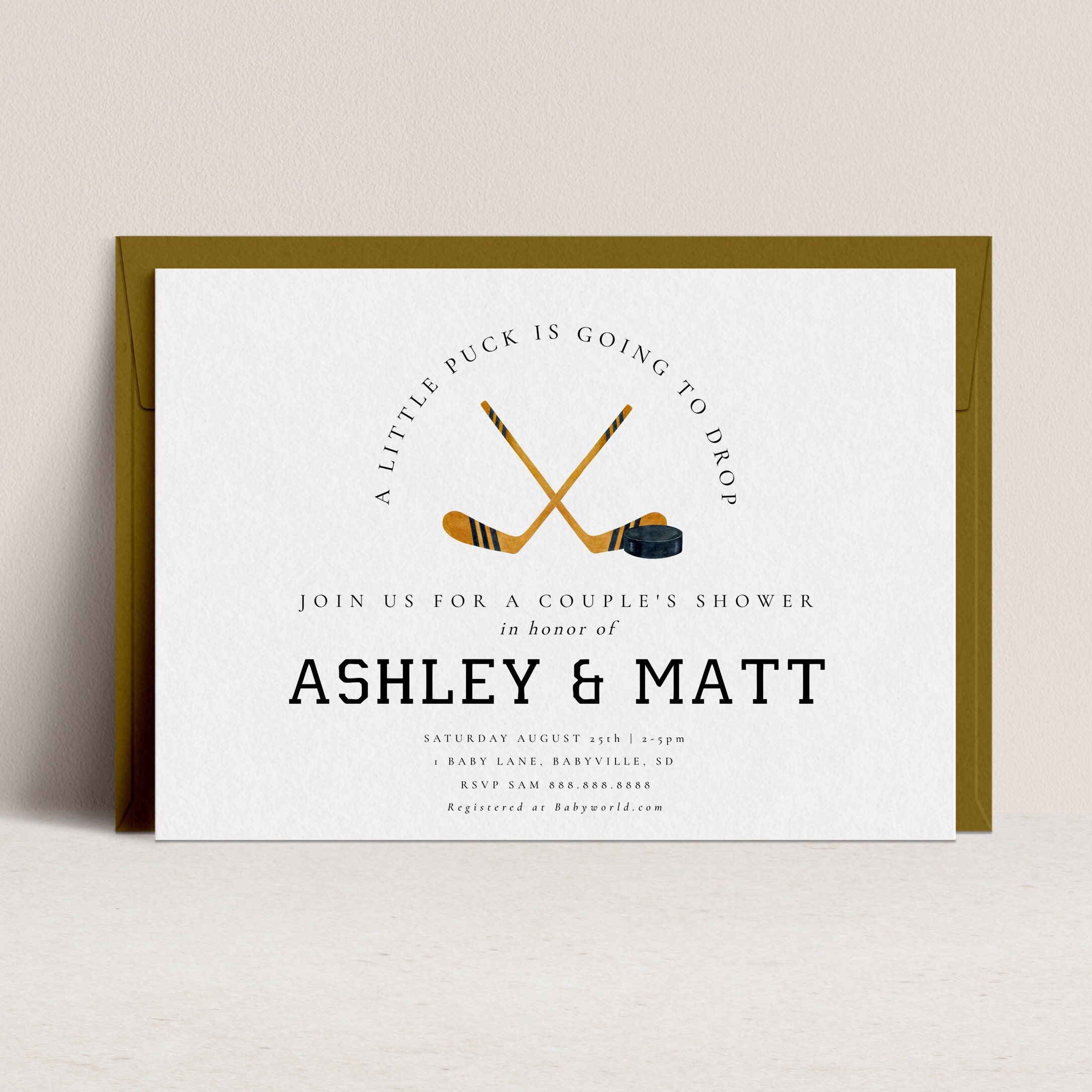 Hockey Theme Baby Shower Invitation - Sports Theme Baby Shower Invitation,  Couples Shower Invite, Baby Shower Invitation, Editable Download - Etsy, image size:2168x2168
