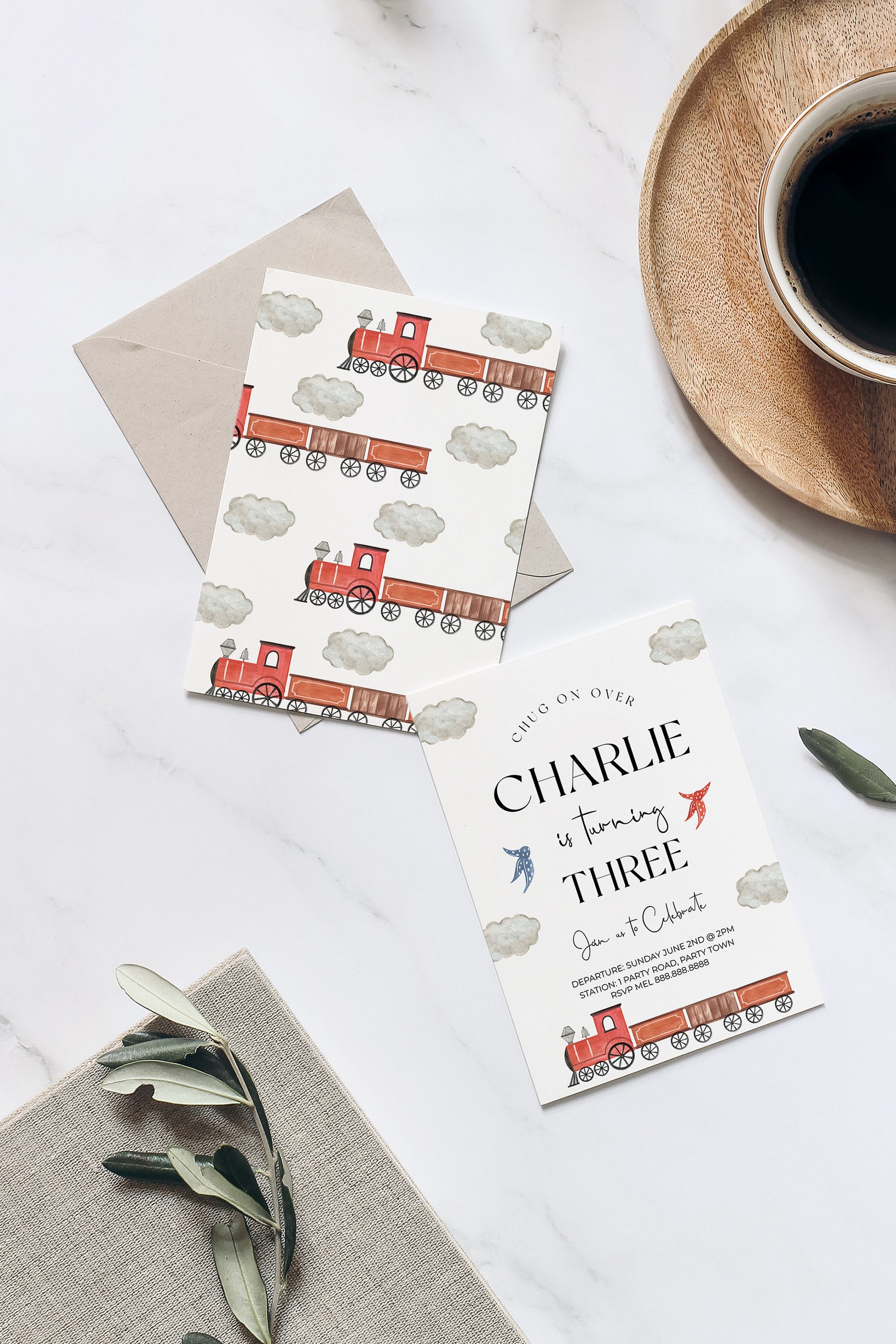 Editable Train Birthday Party Invitationtrain Birthday Etsy