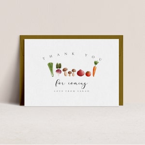 Farmers Market Baby Shower Thank You Card - Farmers Market Baby Shower Decor, Vegetable Baby Shower, Farmers Market Invite,Editable Download