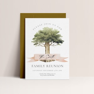 Family Gathering Invitation - Family Party Invitation, Family Reunion Invitation, Reunion Invitation, Announcement Editable Instant Download