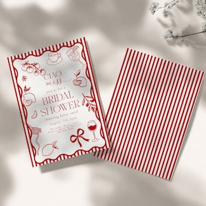 Ciao Miss Bridal Shower Invitation -Italy Theme Bridal Shower Invite, That's Amore Bridal Shower Theme, Mediterranean Bach Editable Download