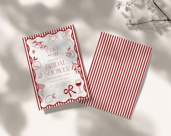 Invitación para despedida de soltera "Ciao Miss" (con temática italiana), "That's Amore", descarga editable de "Mediterranean Bach"