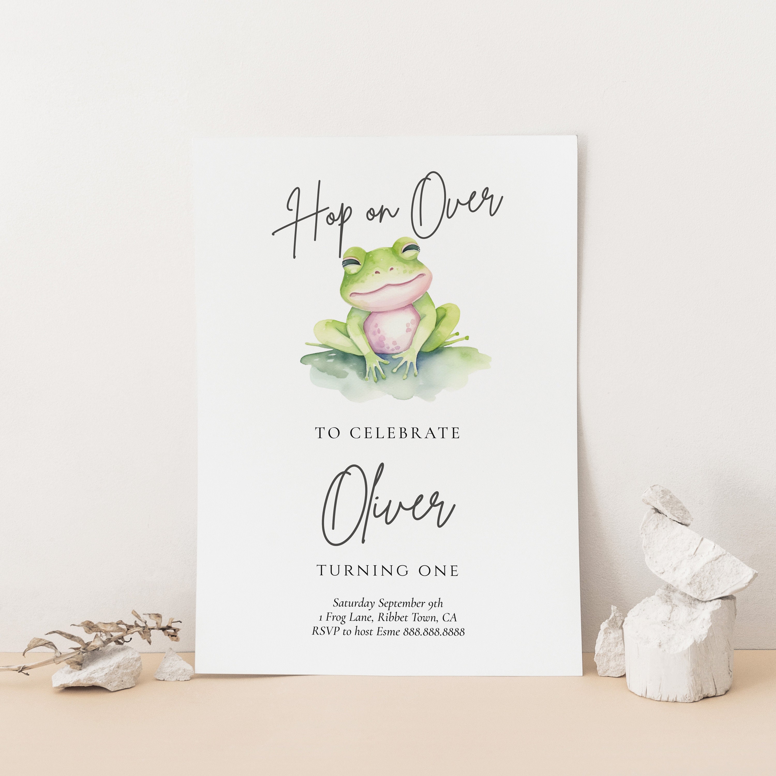 Frog Invite Frog Birthday Party Invitation - Frog Birthday Invitation, Amphibian ...