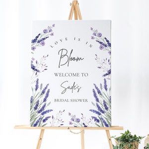 Lavender Bridal Shower Welcome Sign - Purple Bridal Shower Sign, Lilac Wedding Decor, Lavender Welcome Sign, Background, Editable Download