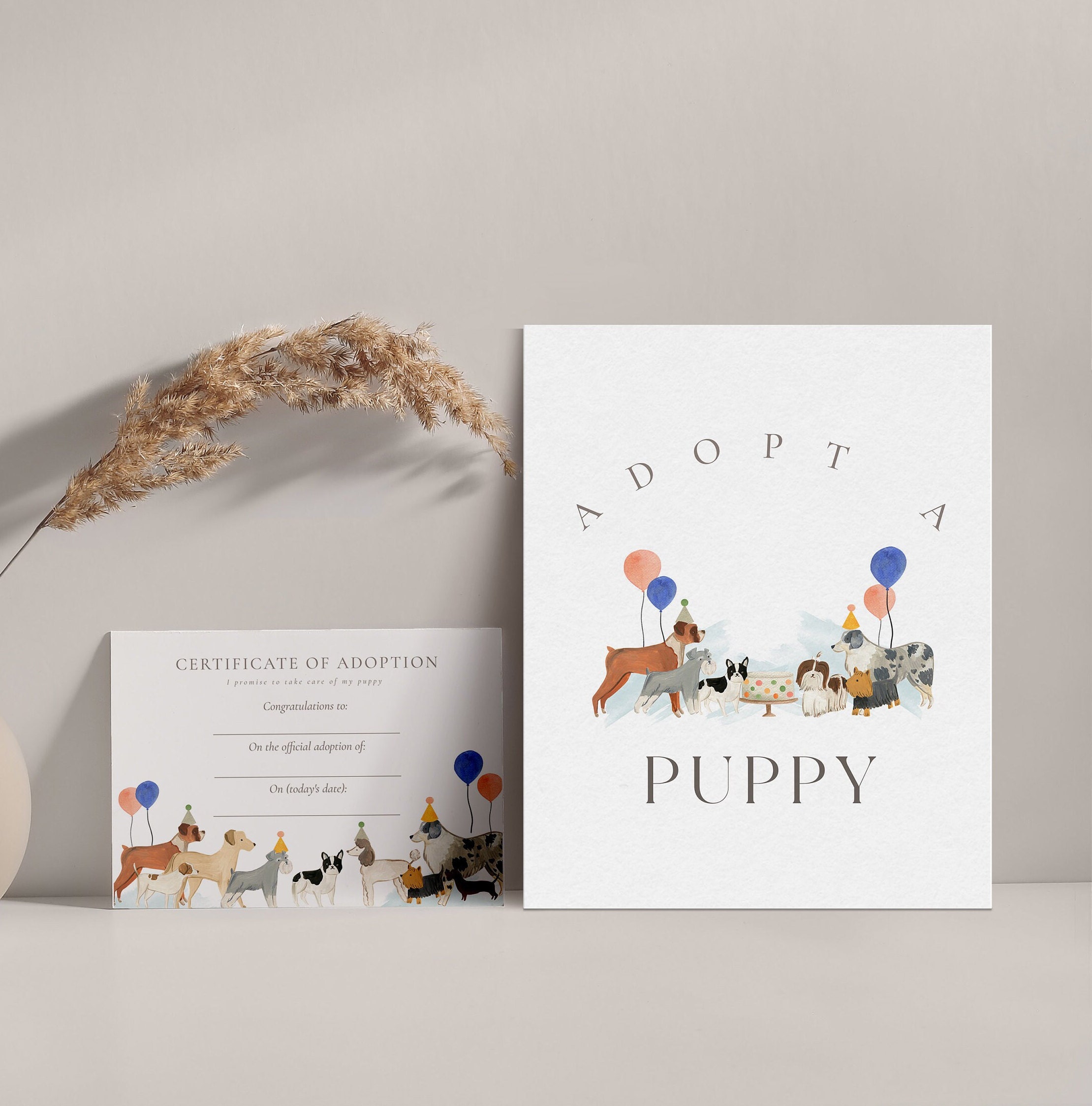 Adopt a Puppy Sign & Certificate - Puppy Adoption Certificate, Puppy ...