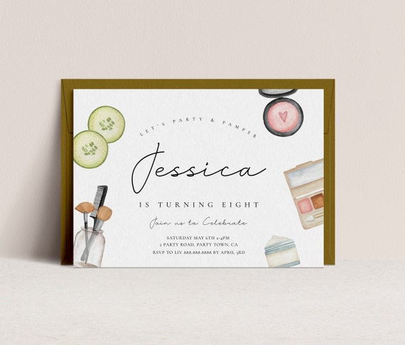 Spa Party Invitation Editable, Spa Birthday Invite, Makeup Party Invitation, Spa Birthday Invitation For Kids, Printable Instant Download