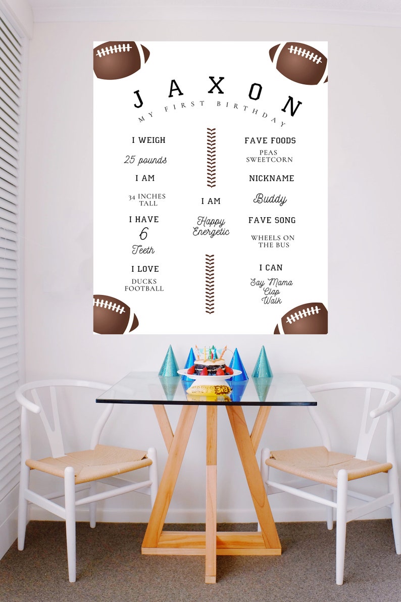 Football Party Sign Editable Football Milestone Board, Football Birthday Party Decor, Football Theme, Sports Birthday, Instant Download image 5