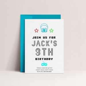 Invitations d’anniversaire de jeu modifiables - Invitation d’anniversaire de joueur simple, invitation à une fête d’anniversaire de jeu, invitation de jeu vidéo, téléchargement instantané