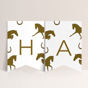 Horse Birthday Party Banner - Horse Birthday Decor, Horse Party Flag Banner, Horse Theme Kids Party, Horse Sign, Editable Printable Download