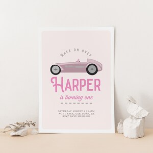 Race Car Invitation - Race Car Invitation Girls, Car Birthday Party ...