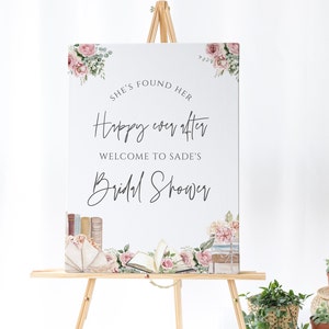 Book Theme Bridal Shower Welcome Sign-Library Bridal Shower Decor, Book theme Wedding, Book Welcome Sign,Book Theme Banner Editable Download