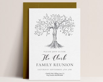 Family Reunion Invitation- Family Gathering Invitation, Family Party Invitation, Reunion Invitation, Announcement Editable Instant Download