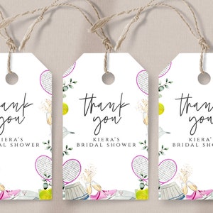 Tennis Bachelorette Favor Tag - Editable Tennis Bridal Shower Gift Tag, Tennis Theme Party Decor, Pink Tennis Favor Tag, Instant Download