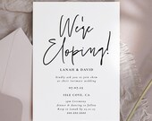 We're Eloping Invitation - Elopement Invitation Template, Elopement Reception Invite, Minimalist invite, We Eloped Invite to Party Download