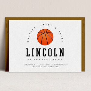 Basketball Birthday Party Invitation-Editable Basketball Invitation, Basketball Invitation, Basketball Themed Party Invite, Instant Download