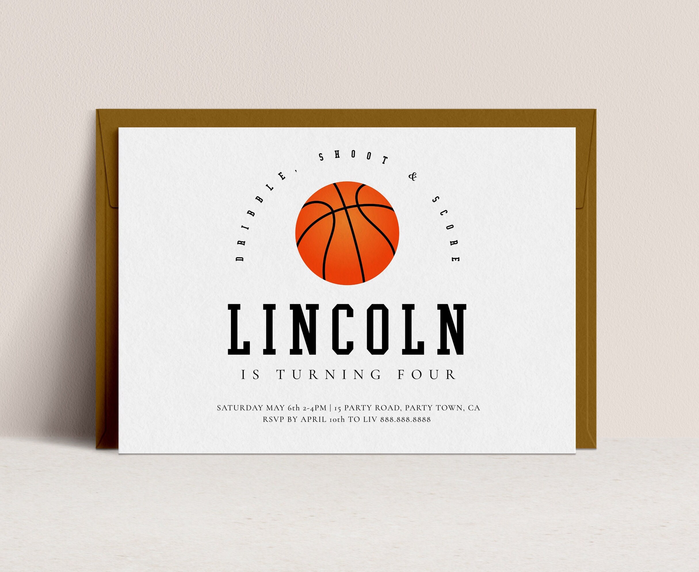 Basketball Birthday Party InvitationEditable Basketball Invitation Basketball Invitation Basketball Themed Party Invite