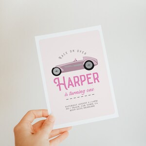 Race Car Invitation - Race Car Invitation Girls, Car Birthday Party ...