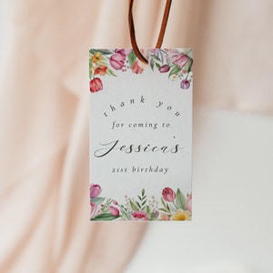 Tulip Geburtstag Favor Tag-Tulpe Themen Dekor, Frühling Thema Geburtstag, Tulip Favor Tag, Tulpe Hochzeit Gunsten Tag, Rosa bearbeitbar Sofort-Download