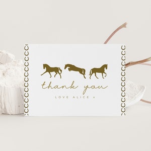 Horse Birthday Thank You Card -horse Party Thank You, Horse Digital ...