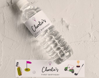 Etiquetas para botellas de agua de golf para niña - Cumpleaños de golf, Decoración para fiesta de cumpleaños de golf, Imprimible para fiesta temática de golf, Recuerdos de golf, Descarga instantánea editable