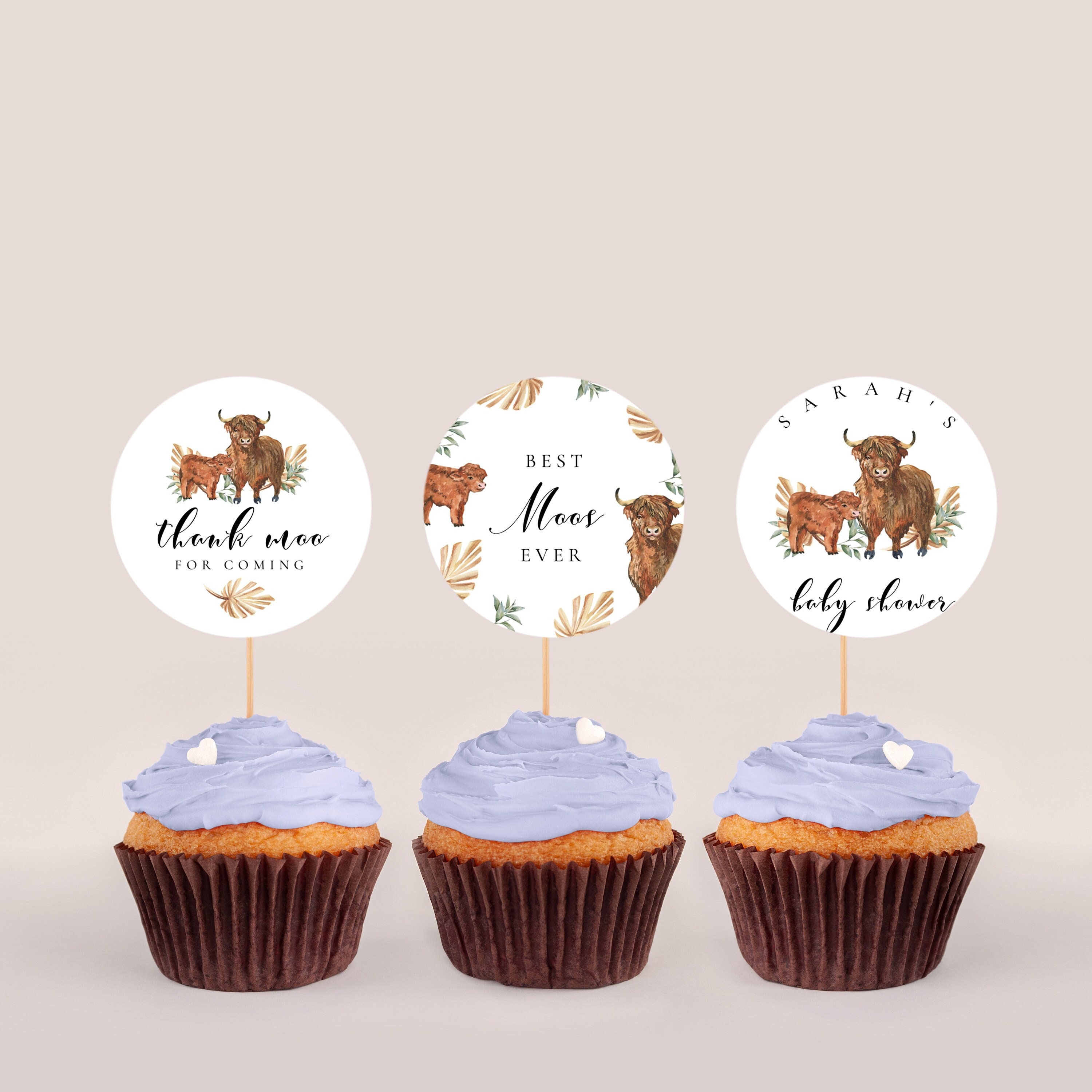 Cake Topper Baby shower du veau de vache Highland