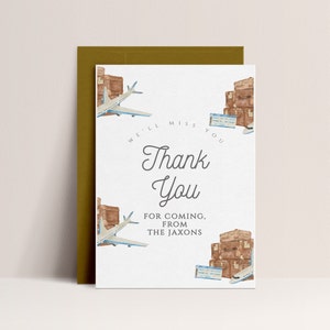 Tarjeta de agradecimiento de fiesta de despedida - Decoraciones de fiesta de despedida, decoración de fiesta de despedida, maletas, tarjeta de agradecimiento de jubilación, descarga instantánea