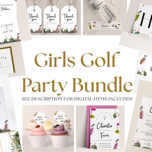 Golf Party Decorations Bundle - Golf Birthday Party Girls, Golf Party Sign, Golf Party Banner, Golf Theme Party Editable Instant Download