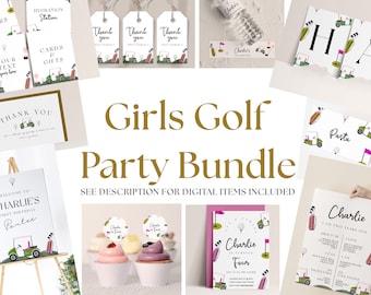 Golf Party Decorations Bundle - Golf Birthday Party Girls, Golf Party Sign, Golf Party Banner, Golf Theme Party Editable Instant Download