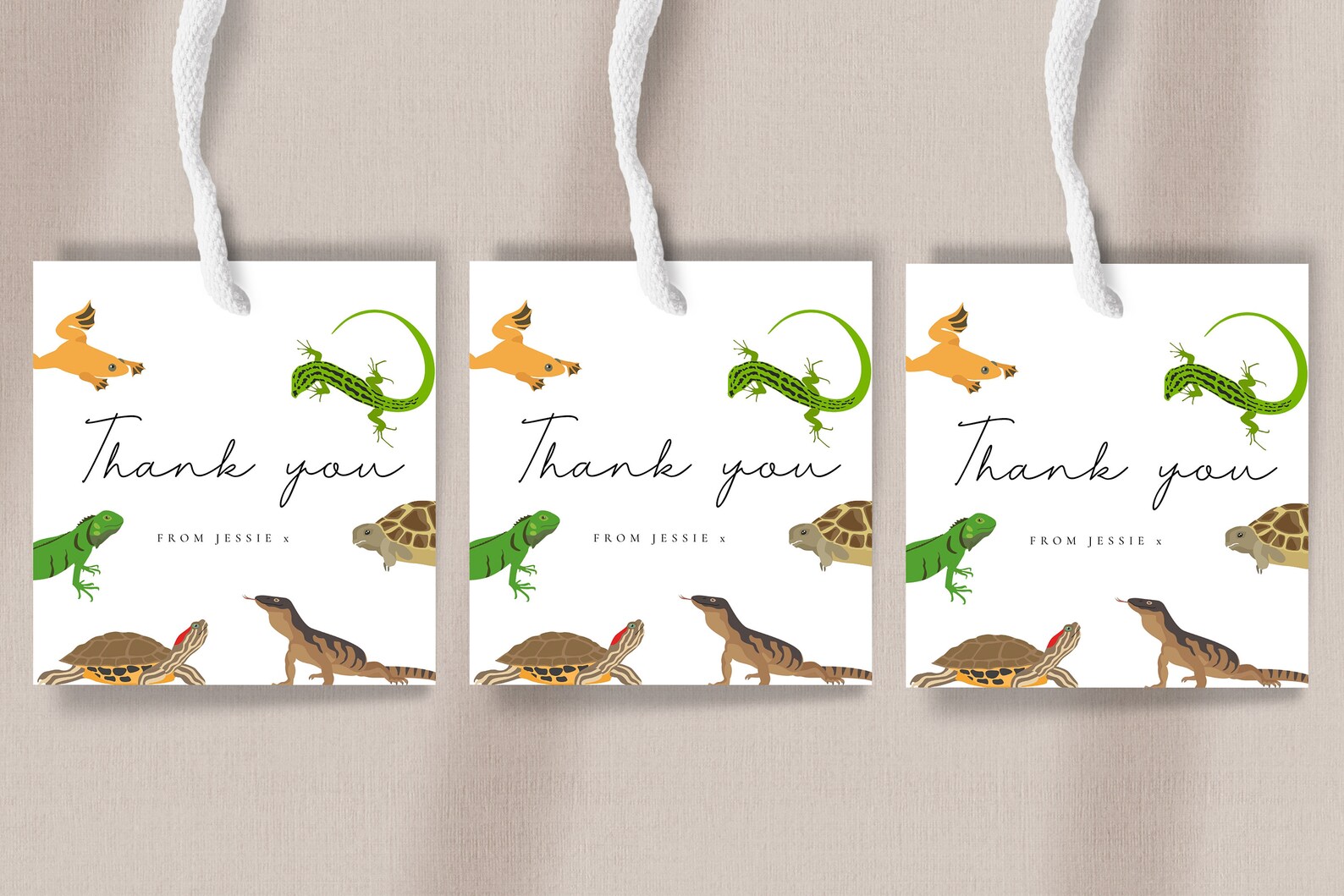 Congratulations Lizard Reptile Party Supplies - Reptile Thank You Card, Reptile Birthday Party ...