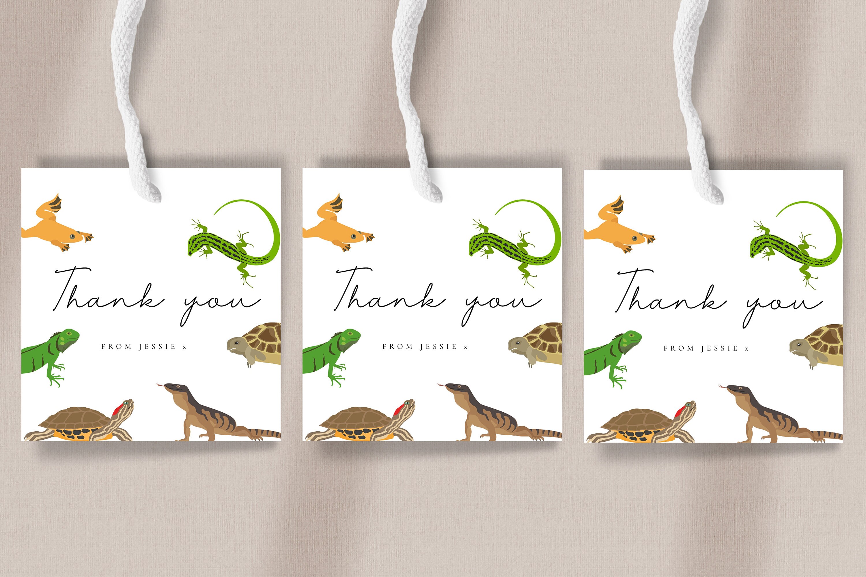 Lizard Thanks Reptile Party Supplies - Reptile Thank You Card, Reptile Birthday Party ...