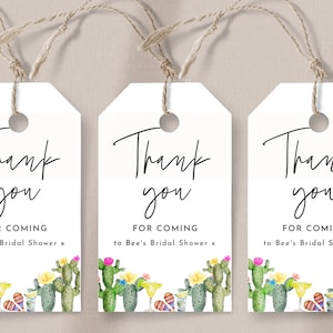 Fiesta Bridal Shower Favor Tag-Fiesta Bachelorette, Fiesta Bridal Shower Decorations, Cactus Bridal Shower Favors, Editable Instant Download