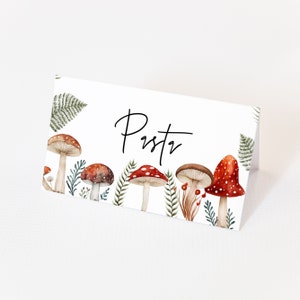 Pilz Brautparty Gedeck - Wald Brautparty Gastgeschenke, Wald Thema Gastgeschenke, wunderliches Essen Zelt, bearbeitbar Instant Download