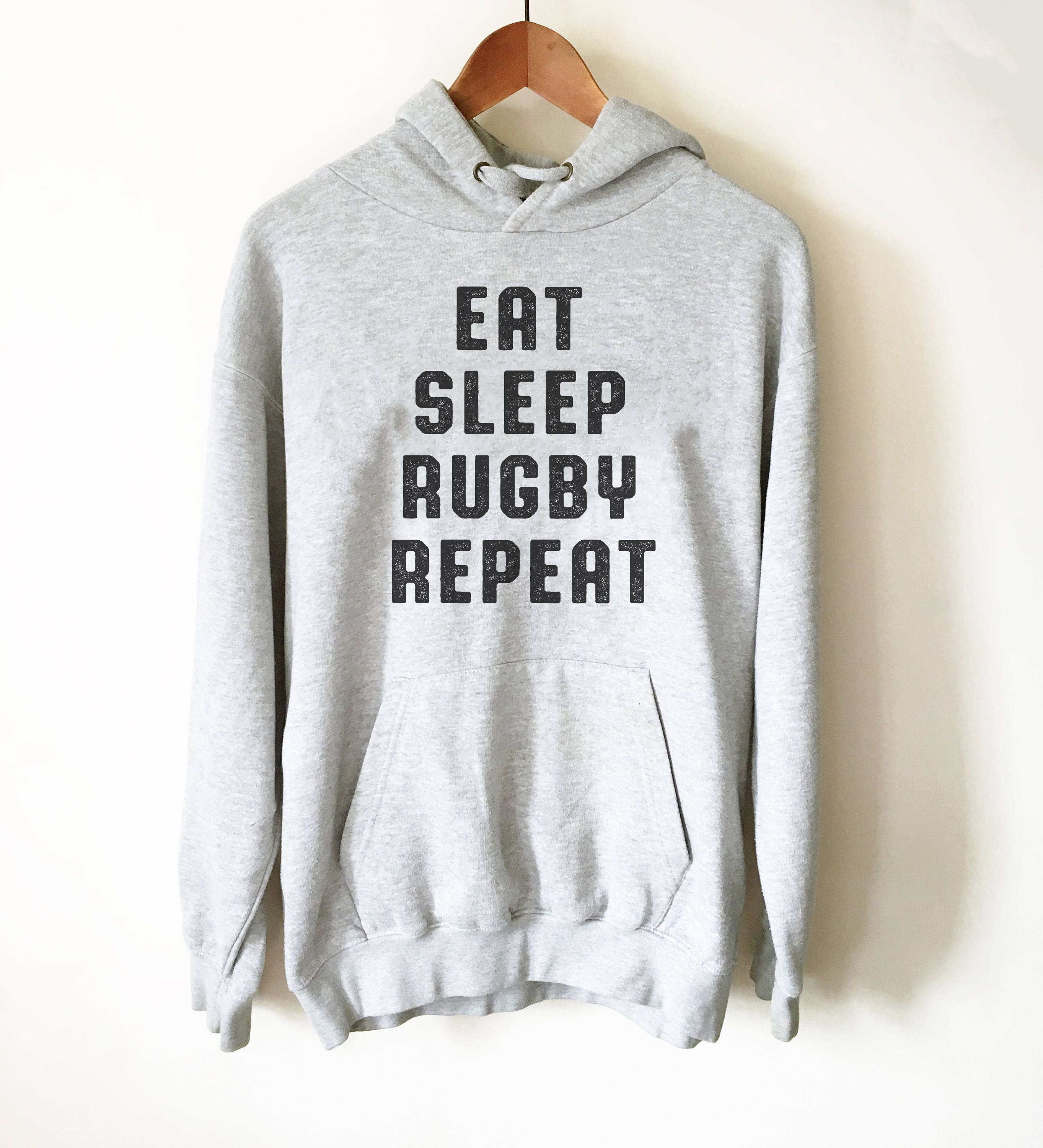 Kulturbeutel 'Eat Sleep Rugby' – Aufklappbar Mit 3 Fächern, Haken Zum Aufhängen, 23x17x5 Cm