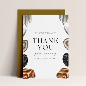 Geology Party Thank You Card - Geology Party Decor, Geology Birthday, Geode Birthday Decor, Gem Birthday Thank You Editable Instant Download