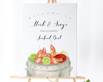 Letrero de bienvenida para fiesta de cangrejos de río - Decoración para fiesta de cangrejos de río, Boda con fiesta de camarones, Letrero de bienvenida para fiesta de mariscos, Compromiso con fiesta de cangrejos de río, Descarga instantánea