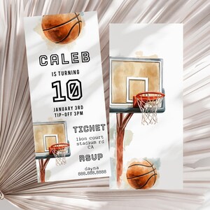 Basketball Ticket-Geburtstags-Einladungsvorlage - Basketball-Geburtstag einladen, Sport-Einladung, Basketball-Geburtstagskind, Sofort-Download