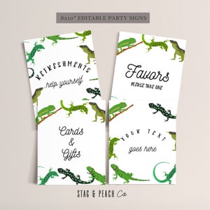 Lizard Birthday Food Tents Lizard Birthday Party Decorations, Lizard Food Labels, Lizard Party Favors, Reptile Editable Instant Download image 7