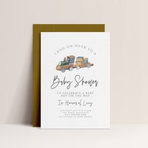 Train Baby Shower Invitation -Transport Baby Shower Invitation, Baby Shower Invitation Boy, Train Theme Invite, Toy theme, Editable Download