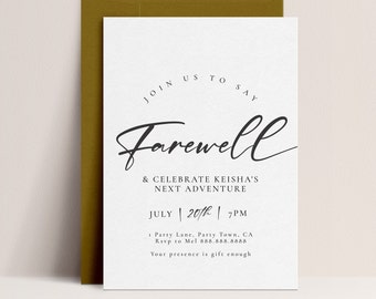 Going Away Party Invitation - Modern Farewell Party Invite, Moving Away Invite, Goodbye, Farewell Party Template, Editable Instant Download