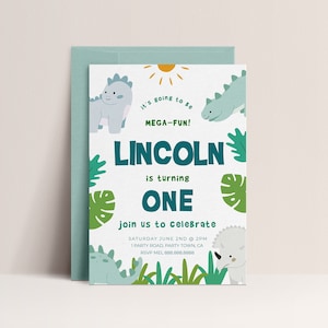 Dinosaur Birthday Invitation-Dinosaur Birthday Invite, Dinosaur Party Invitation, Dinosaur birthday Boys, Dinosaur Editable Instant Download