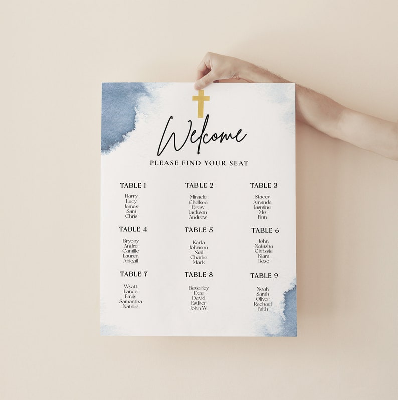 First Communion Seating Chart Baptism Seating Plan Boys - Etsy