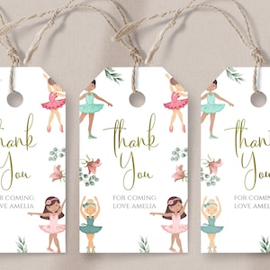 Ballerina Favor Tag - Ballerina Party Favors, Ballerina Birthday Party, Ballerina Birthday Decor, Ballet Party Bags Girls, Editable Download