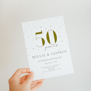 50th Anniversary Thank You Card 50th Wedding Anniversary Decor, Golden, 50th Anniversary Couples, Anniversary Party, Instant Download image 8