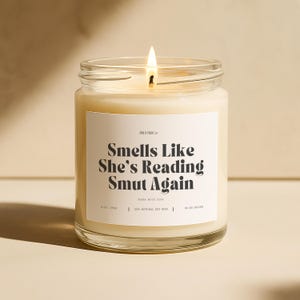 Smut Reader Candle - Reading Smut Again, Soy Wax Candle, Smut Reader Gift, Bookish Decor, Romance Reader, Book Lovers, Librarian Gift